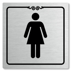 WC ženy, 100x100mm, stříbrná, Texas